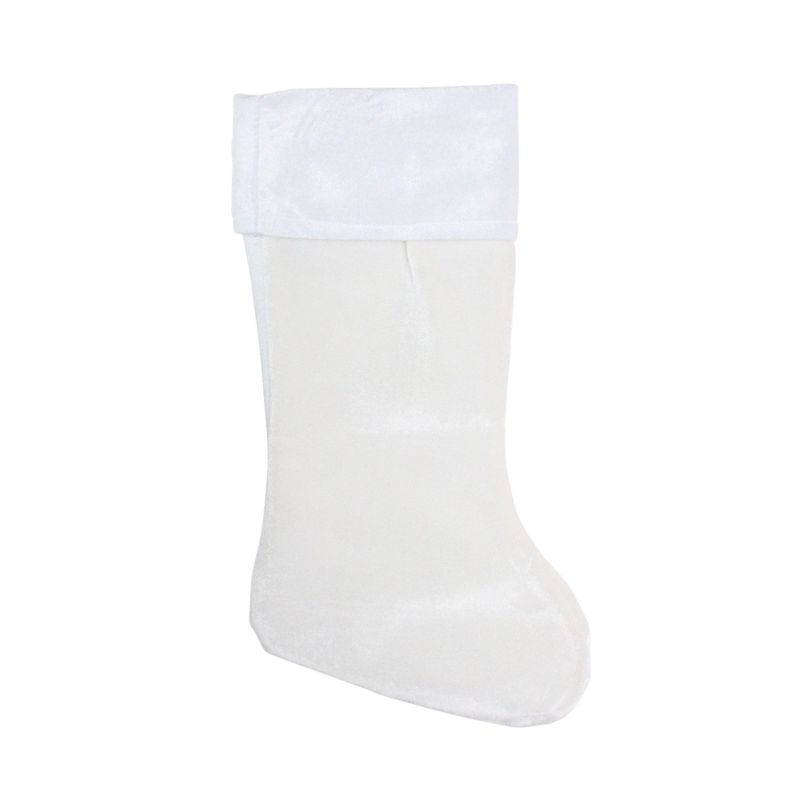 Northlight Traditional Velveteen Christmas Stocking - 19" - White