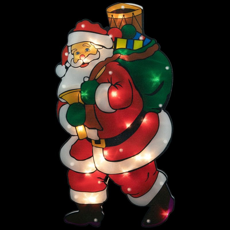 Northlight 17.5" Lighted Santa Claus Christmas Window Silhouette