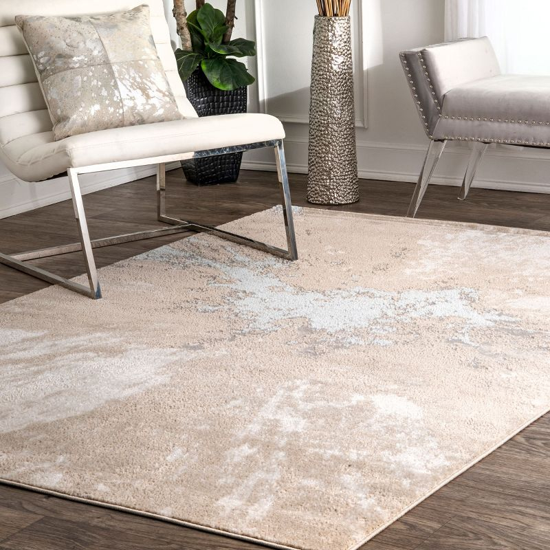 Nuloom Cyn Abstract 4x6 Indoor Area Rug for Living Room Bedroom Dining Room Kitchen, Beige/Ivory