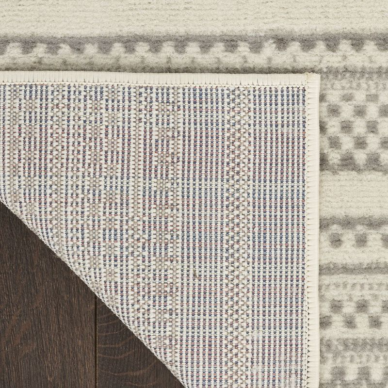 Nourison Grafix Abstract Striped Indoor Rug Ivory Grey 5'3" x 7'3"