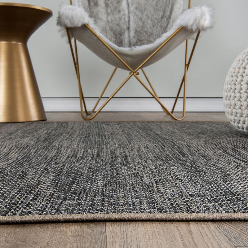 World Rug Gallery Contemporary Abstract Indoor/Outdoor Area Rug - Gray 5' x 7'