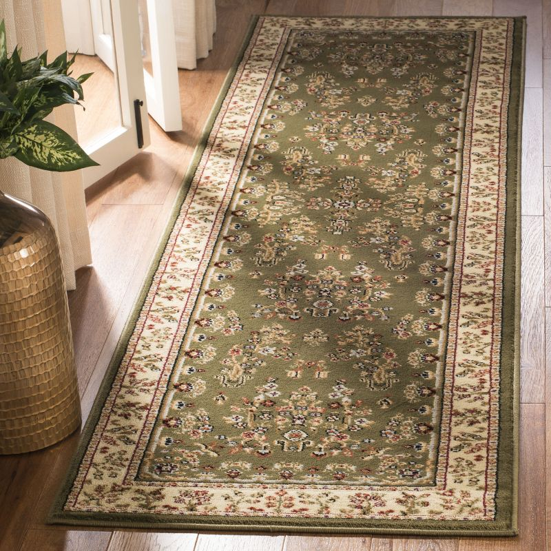 Lyndhurst Sarouk LNH331 Power Loomed Indoor Runner Rug - Sage/Ivory - 2'3"x8' - Safavieh