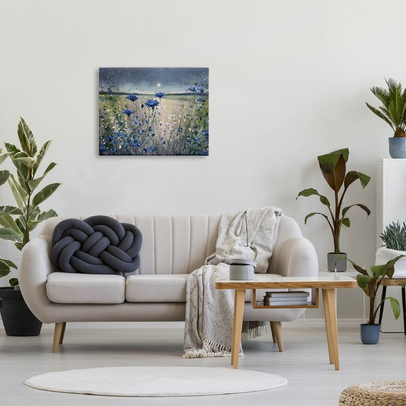 Blooming Blue Flowers Night Moon Giclee Art By Jennifer Taylor Art