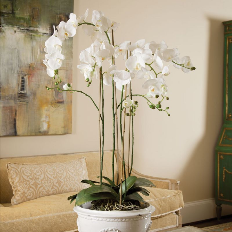 Plum & Post 44" Phalaenopsis Orchid Drop-In Artificial Faux Floral Flower Plant