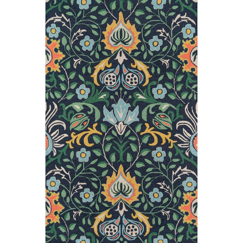 3'9"x5'9" Newport Floral Area Rug Navy Blue - Momeni