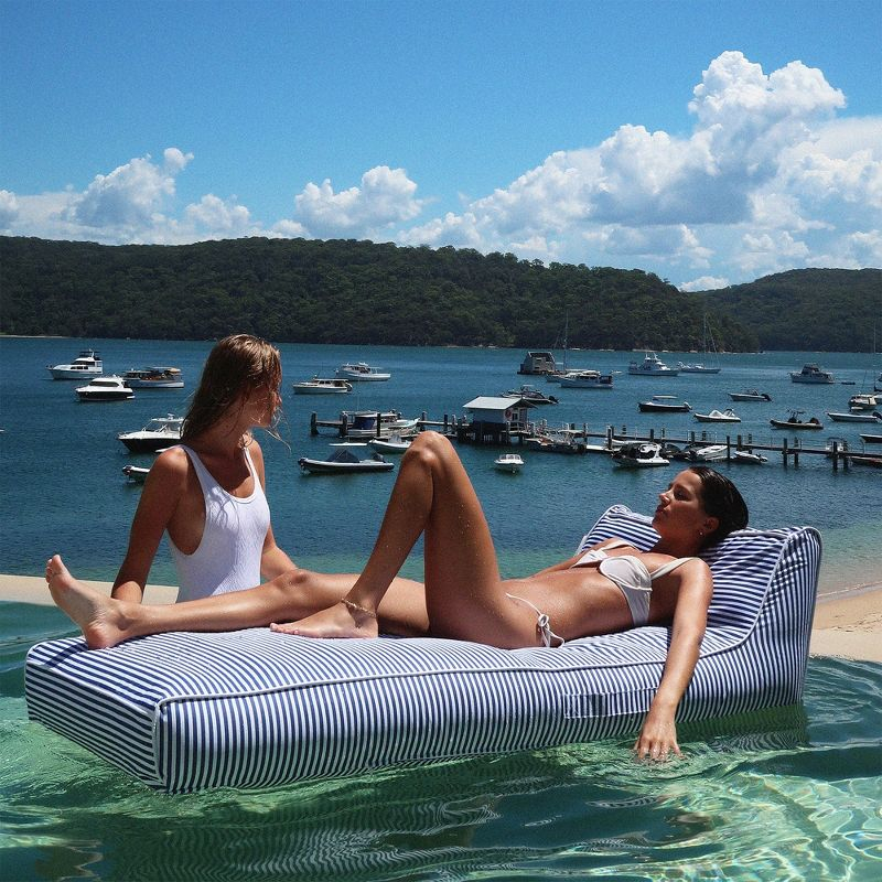 Sunnylife Luxe Lie-On Lounger - Le Weekend Navy - Inflatable Pool Float