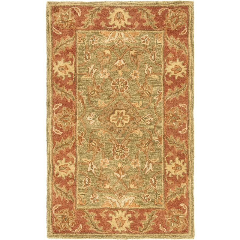 Golden Jaipur GJ250 Hand Tufted Accent Rug - Green/Rust - 2'x3' - Safavieh.