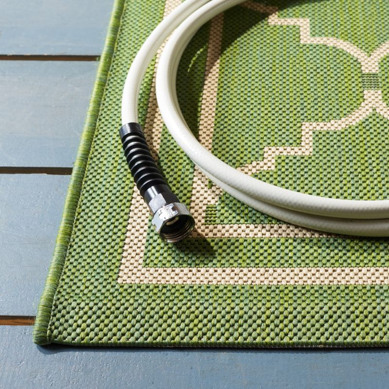 Courtyard CY6889 Power Loomed Indoor and Outdoor Runner Rug - Green/Beige - 2'3"x10' - Safavieh