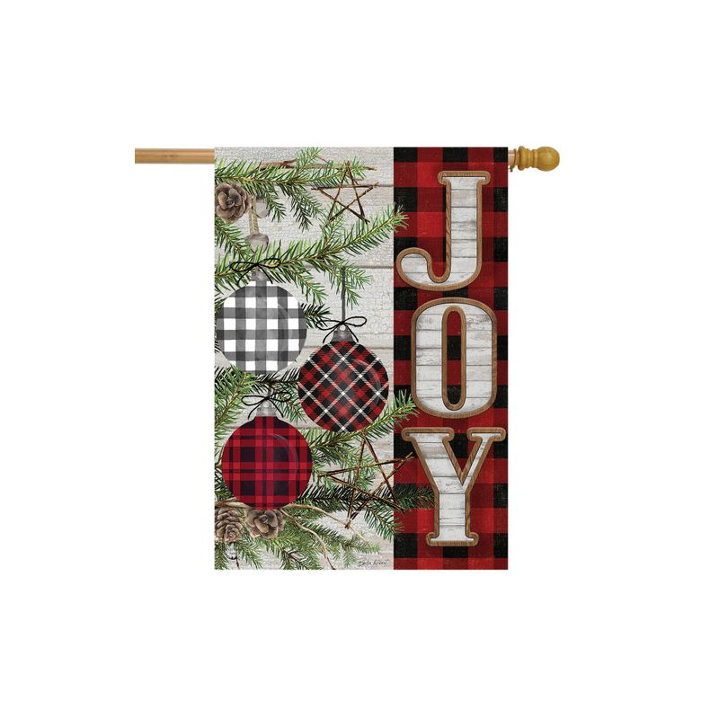 Patterned Ornaments Christmas Double-Sided House Flag Checkered 28" x 40" Briarwood Lane