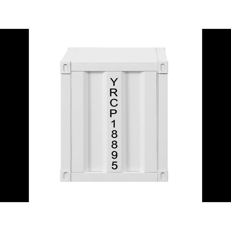 20" Cargo Nightstands White - Acme Furniture: Metal, Open Shelf, Kids' Room, No Assembly Required