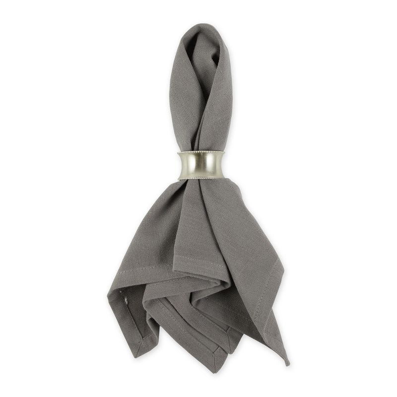 Design Imports  Solid Cotton Napkin Set 6 Piece, Gray, 20X20"