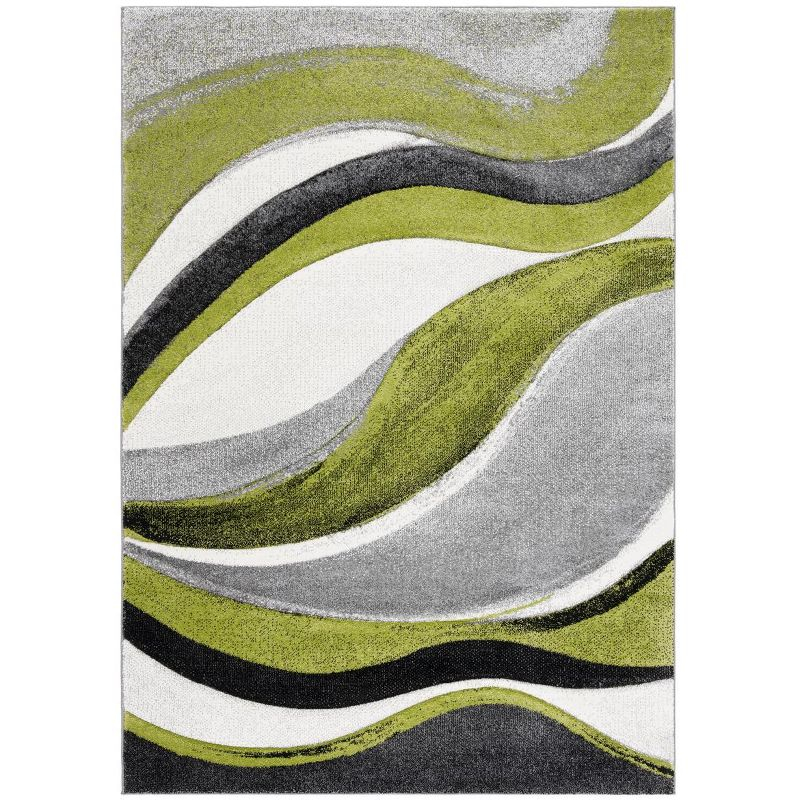 Hollywood HLW766 Machine Made Accent Rug - 2'7"x5' - Grey/Green - Safavieh