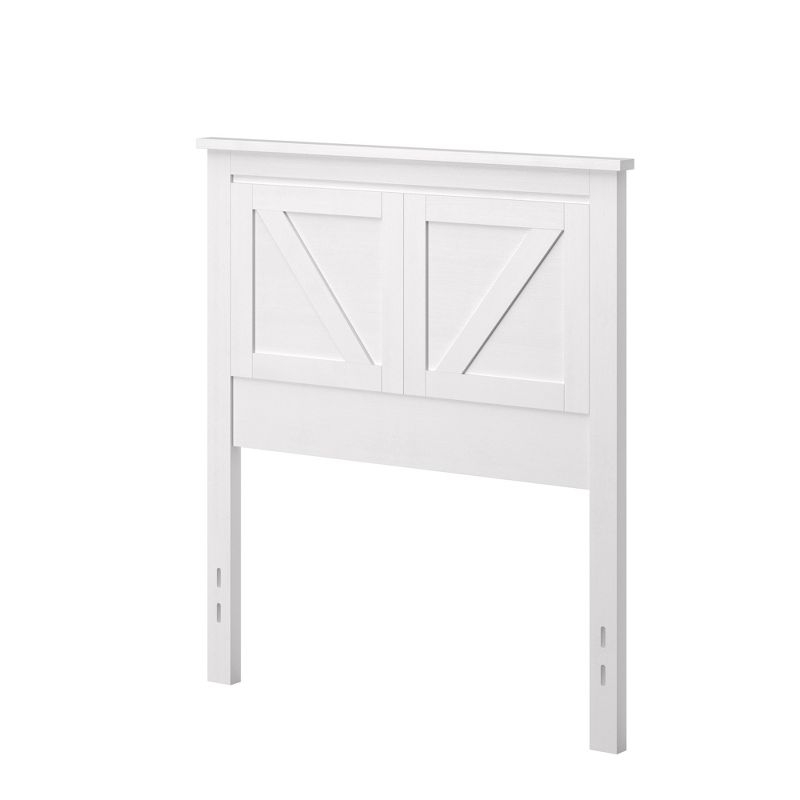 Glenwillow Home Farmhouse Style Wood Panel Headboard in Gloss White, Twin Size