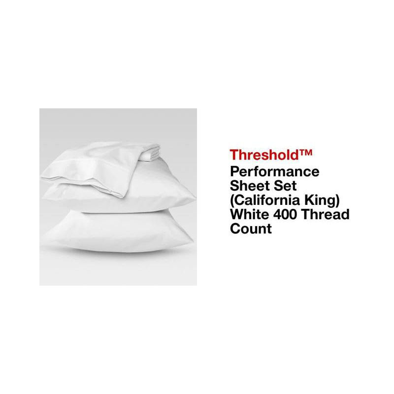 Queen Solid Performance 400 Thread Count Sheet Set Rust - Threshold™: Cotton Woven, Includes 2 Pillowcases & Fitted Sheet