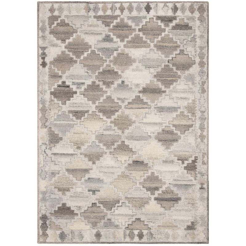 Wyndham WYD803 Hand Tufted Indoor Area Rug - Grey/Taupe - 5'x8' - Safavieh