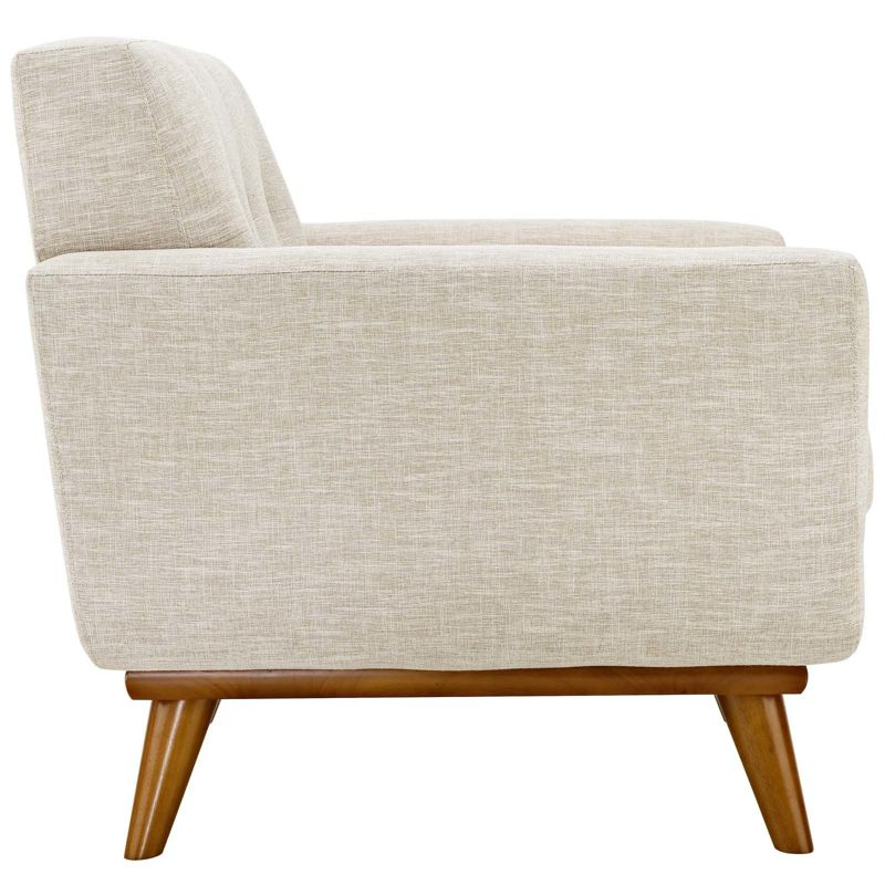 Engage Upholstered Armchair Beige - Modway: Comfortable Seating, Tufted Back, Wood Legs