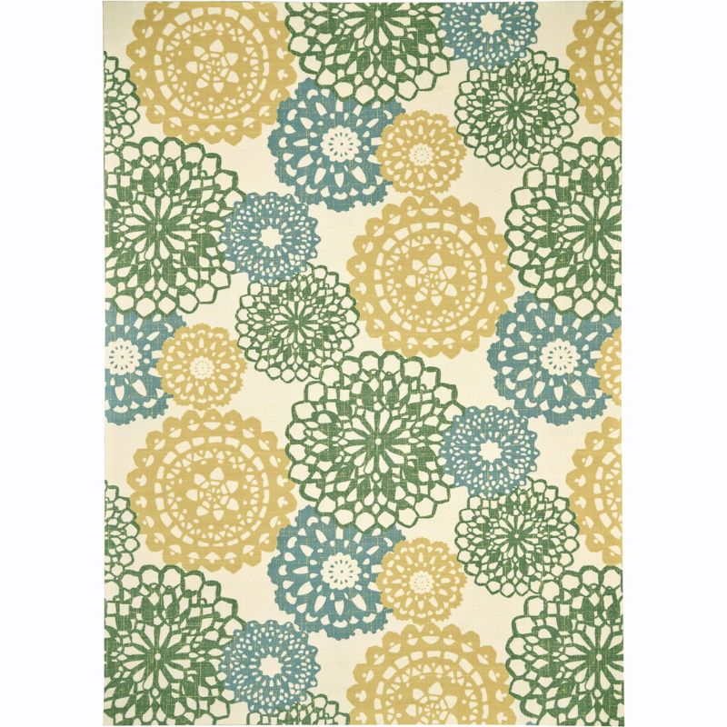 Waverly Sun N Shade SND72 Ivory Gold Indoor/Outdoor Area Rug 7'9" x 10'10"
