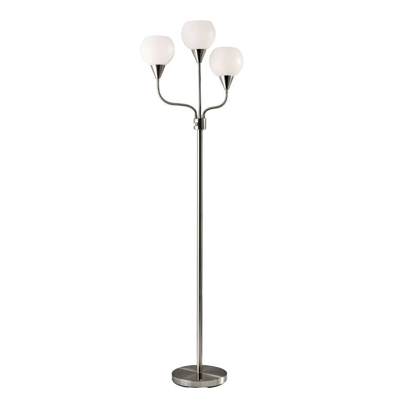 65.5" Phillip 3-Arm Floor Lamp Steel - Adesso: Modern Standing Light, ETL Listed, No Bulb Included