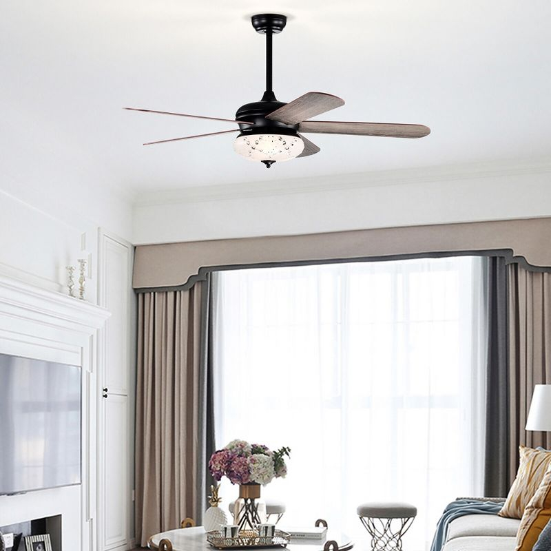 Tangkula 52" Retro Ceiling Fan w/ Remote Control 3 Wind Speeds & 5 Reversible Blades Grey