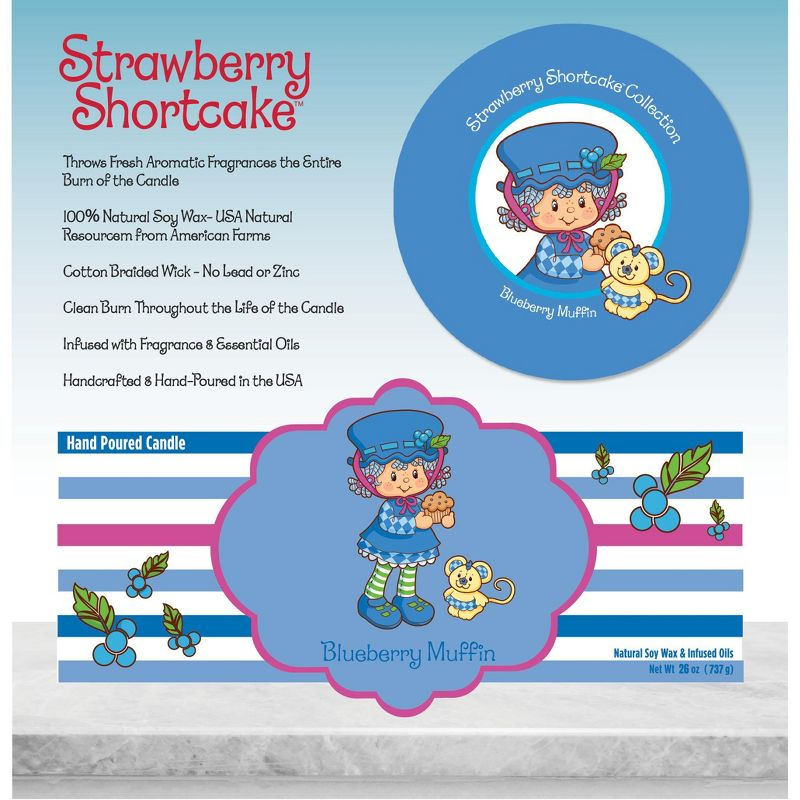 Courtside Market Strawberry Shortcake 26 oz Blueberry Muffin Striped Candle