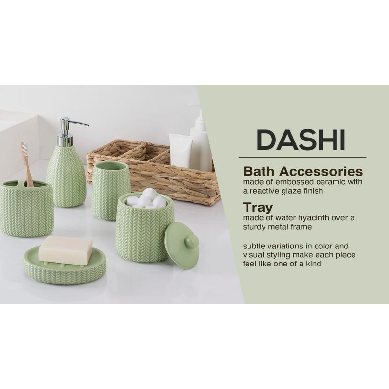 Dashi Toothbrush Holder - Allure Home Creations: Ceramic Bathroom Accessory, Sage Green, 4.1" Height
