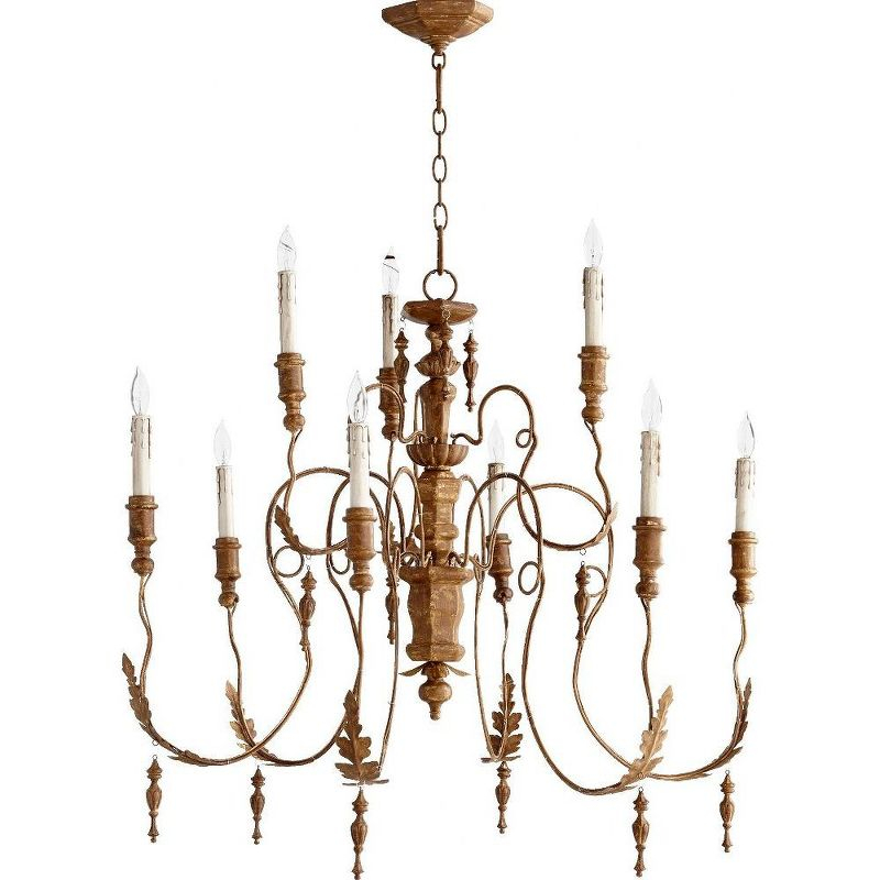 Quorum Lighting Salento 9-Light Chandelier, 32 Width, 34 Height, French Umber Finish