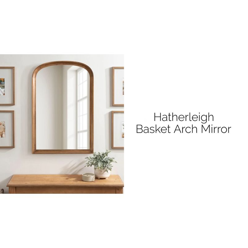 24"x36" Hatherleigh Basket Arch Wall Mirror Gold - Kate & Laurel All Things Decor: Durable Wooden Frame, No Assembly Required