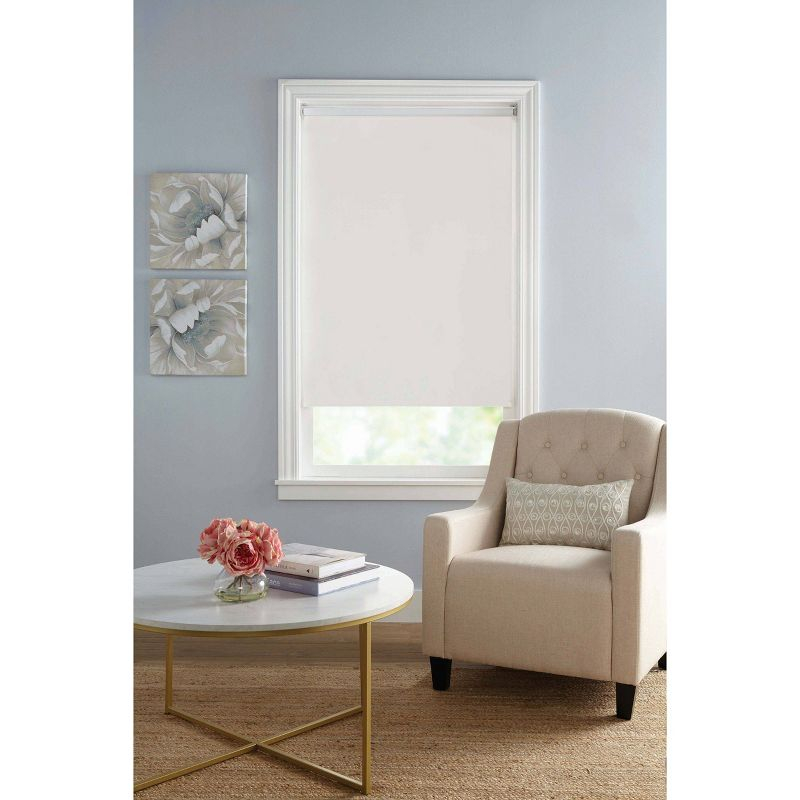 1pc 73"x72" Blackout Slow Release Roller Shade White - Lumi Home Furnishings: Window Blinds, Indoor Wall Mount