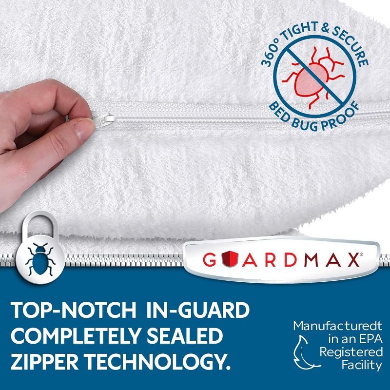 Guardmax - Bed Bug/Waterproof Terry Top Pillow Protector - Zippered - 2/PK - Standard