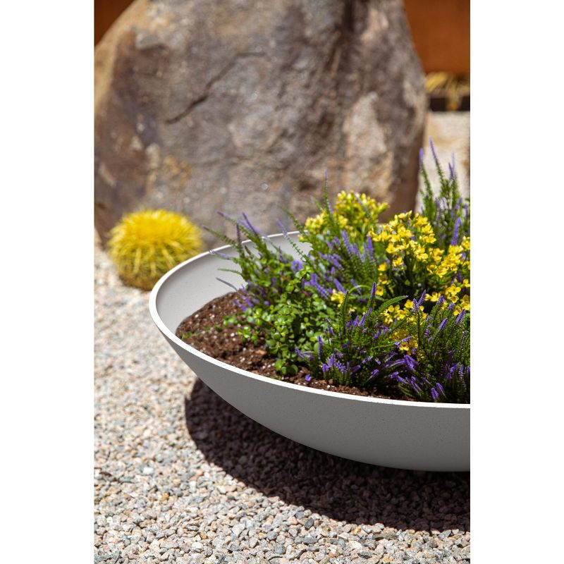 Veradek Mason Series Lane Bowl 32" Plastic-Stone Planter 2-Pack White