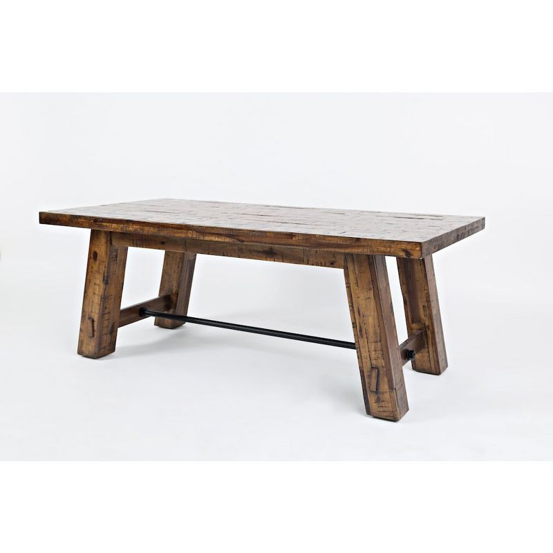 Jofran, Cannon Valley Rustic Distressed Industrial Trestle 50" Coffee Table - Gray