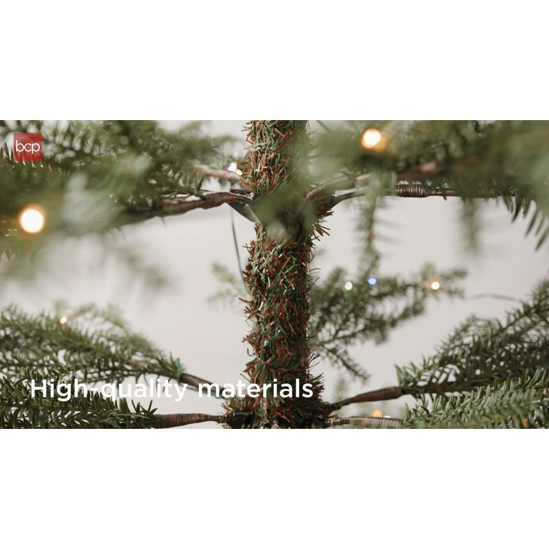 Best Choice Products 6ft Pre-Lit Sparse Christmas Tree w/ 200 2-in-1 LED Lights, Cordless Connection, Metal Stand