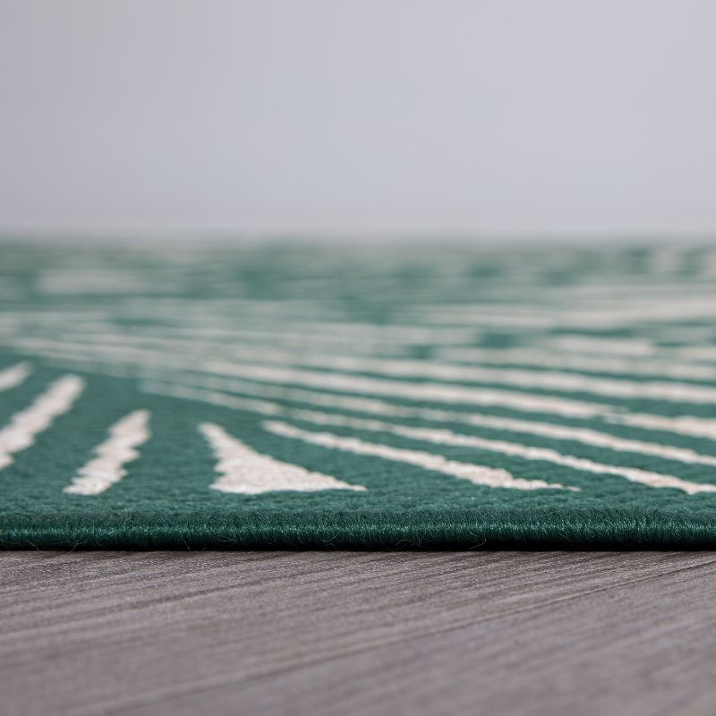 World Rug Gallery Contemporary Palm Leaf Textured Flat Weave Indoor/Outdoor Area Rug - GREEN 7'10"X10'