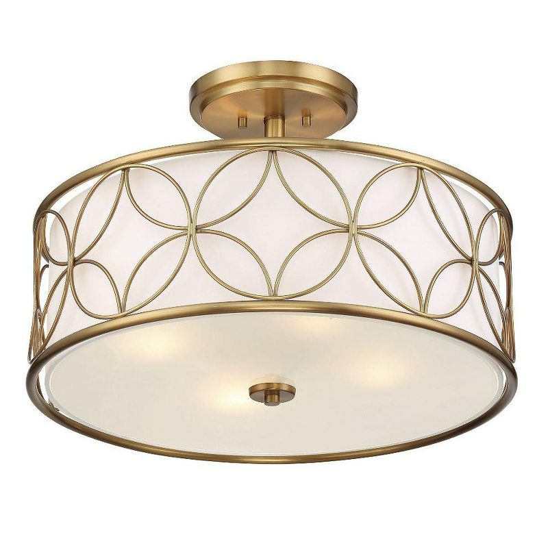 Savoy House Reid 4 - Light Semi-Flush Mount in  Warm Brass
