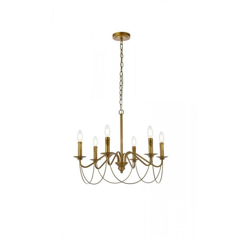 Elegant Lighting Westley 6 lights pendant in brass