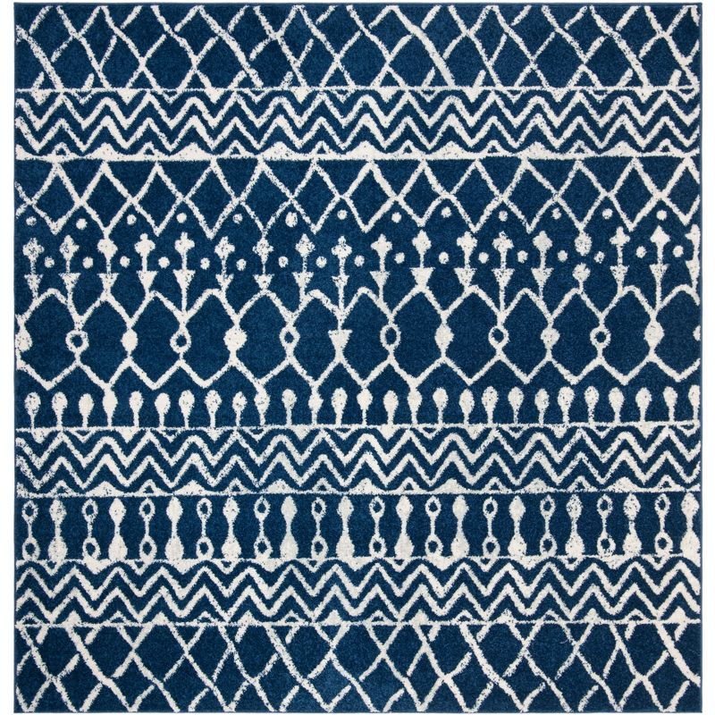 Tulum TUL270 Power Loomed Indoor Area Rug - Navy/Ivory - 5'x5' - Safavieh