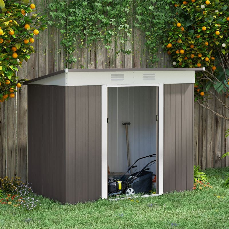 8 ft. W x 4 ft. D Galvanized Steel Storage Shed
