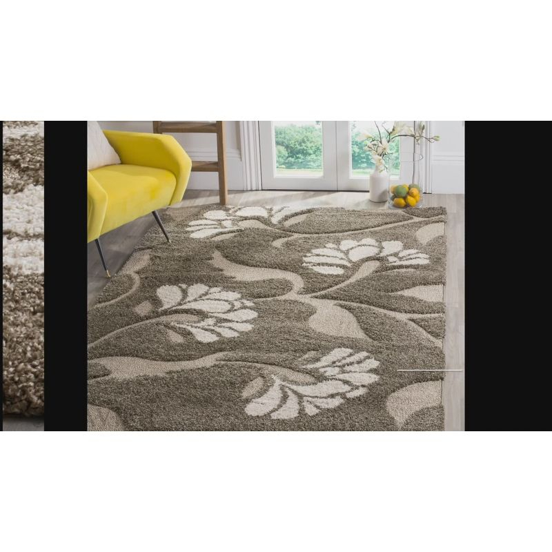 Florida Shag SG459 Power Loomed Indoor Runner Rug - Smoke/Beige - 2'3"x8' - Safavieh