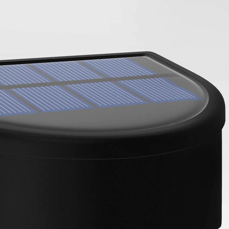2pk Insert Lens Deck Solar LED Outdoor Step Lights Matte Black - Threshold™: Weather-Resistant, Automatic Lighting, Hang/Stake Options