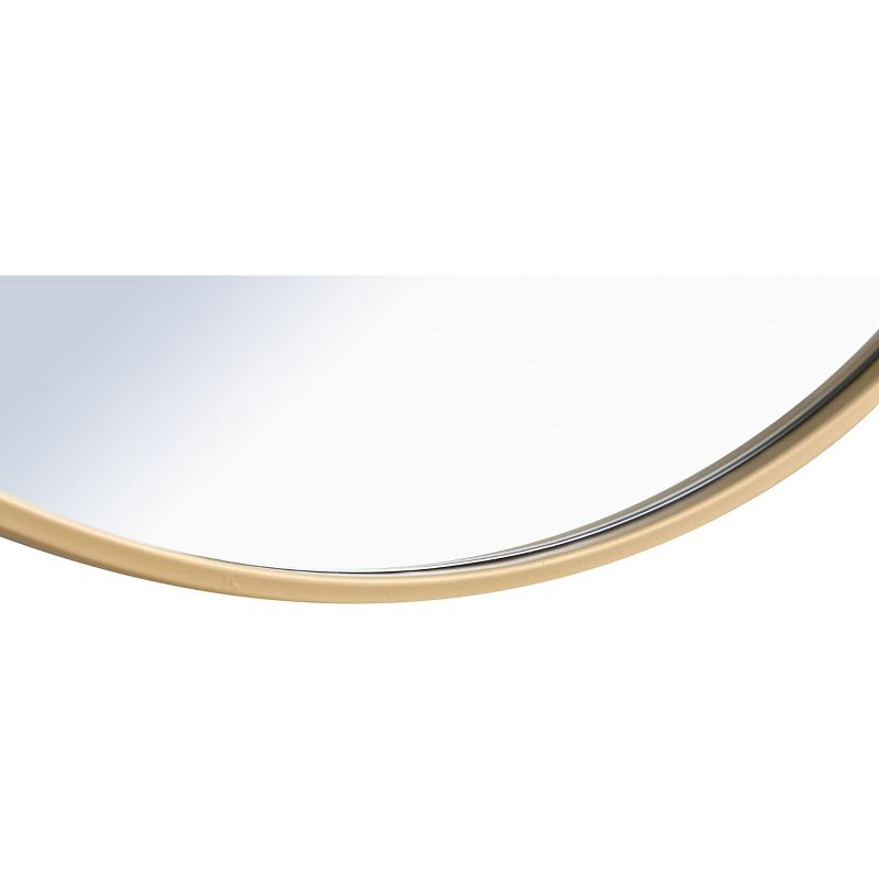 Elegant Lighting Metal frame Round Mirror 28 inch Black finish