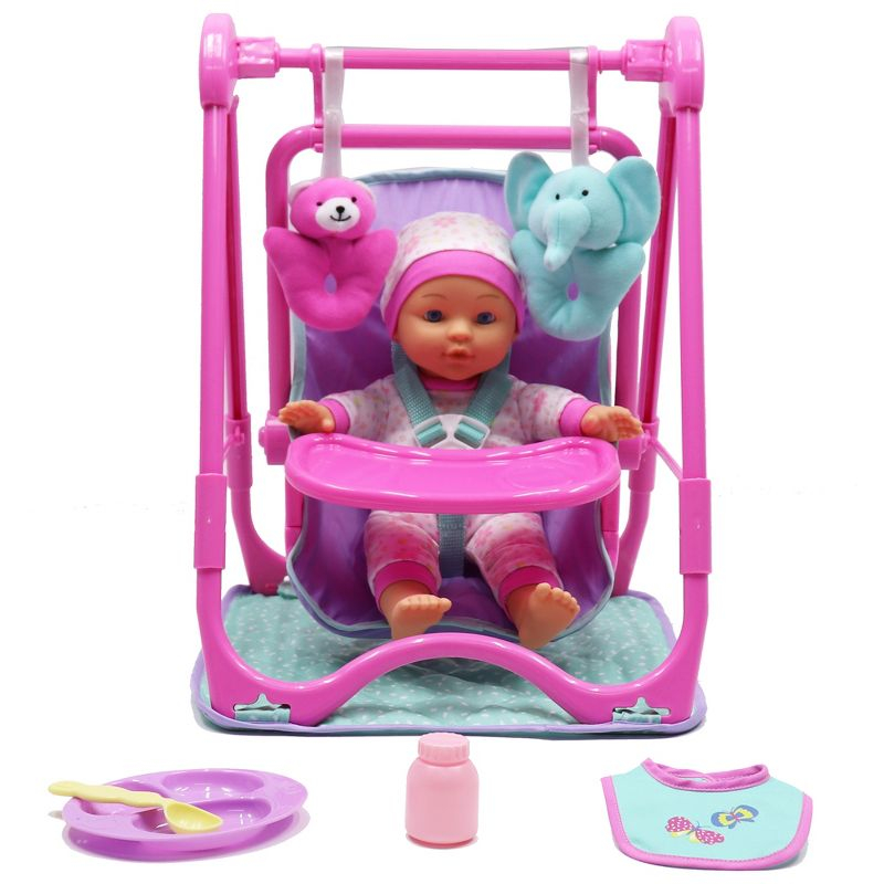 Dream Collection: 12 " Baby Doll 4-In-1 High Chair Play Set -Ages 2+