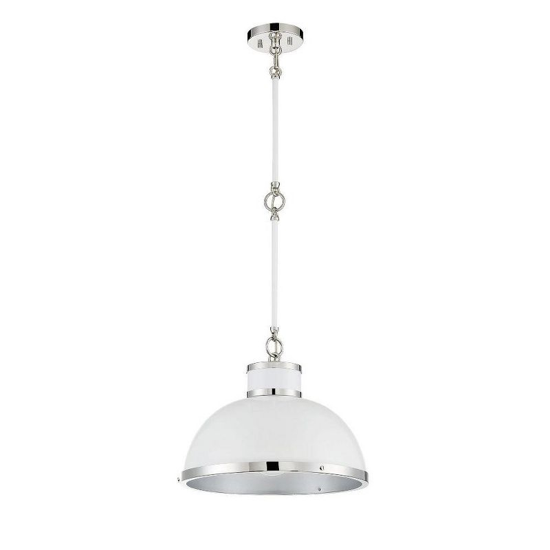 Savoy House Corning 1 - Light Pendant in  Gray/Polished Nickel