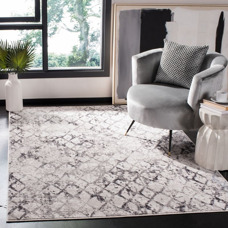 Amelia ALA783 Power Loomed Area Rug  - Grey/Light Grey - 6'x9' - Safavieh.