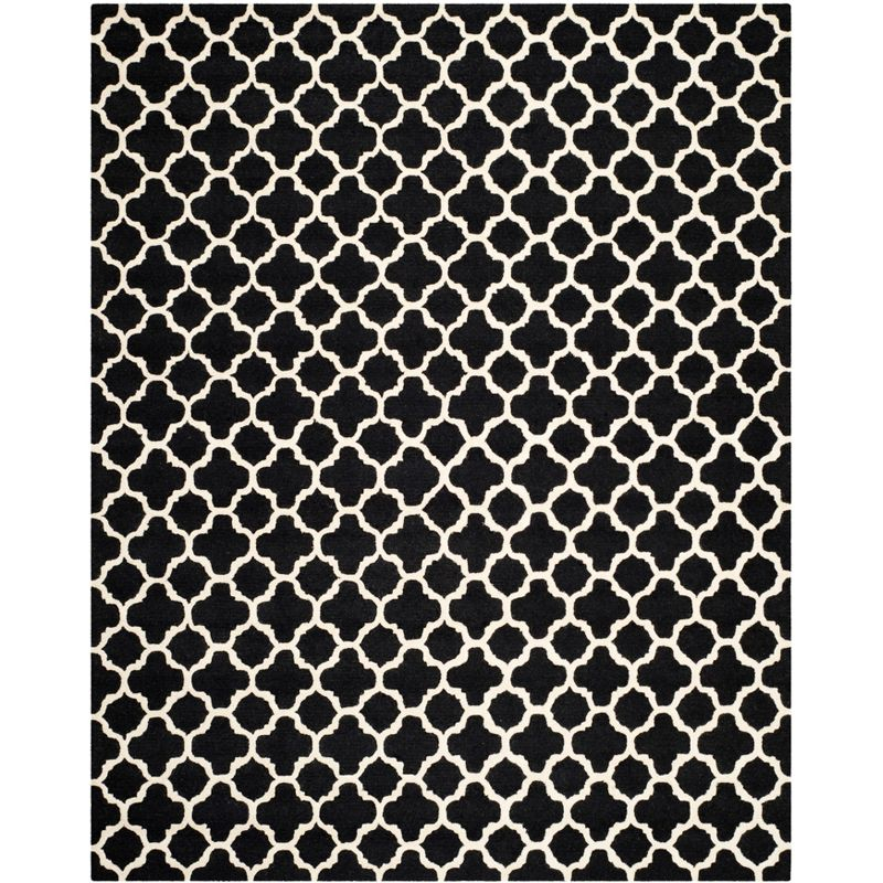 Cambridge CAM130 Hand Tufted Area Rug - Black/Ivory - 8'x10' - Safavieh.