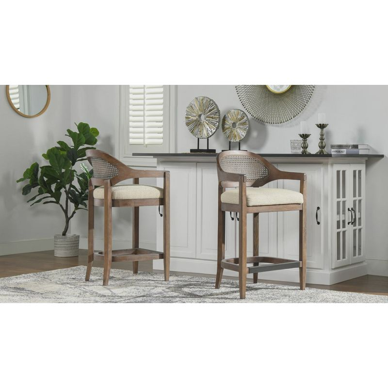 Jennifer Taylor Home Americana Mid-Century Modern 30.5" Cane Back Barstool