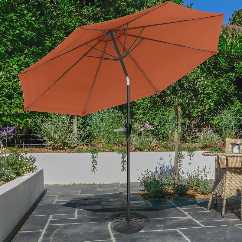 Pure Garden 10 Ft Patio Umbrella with Base, Orange