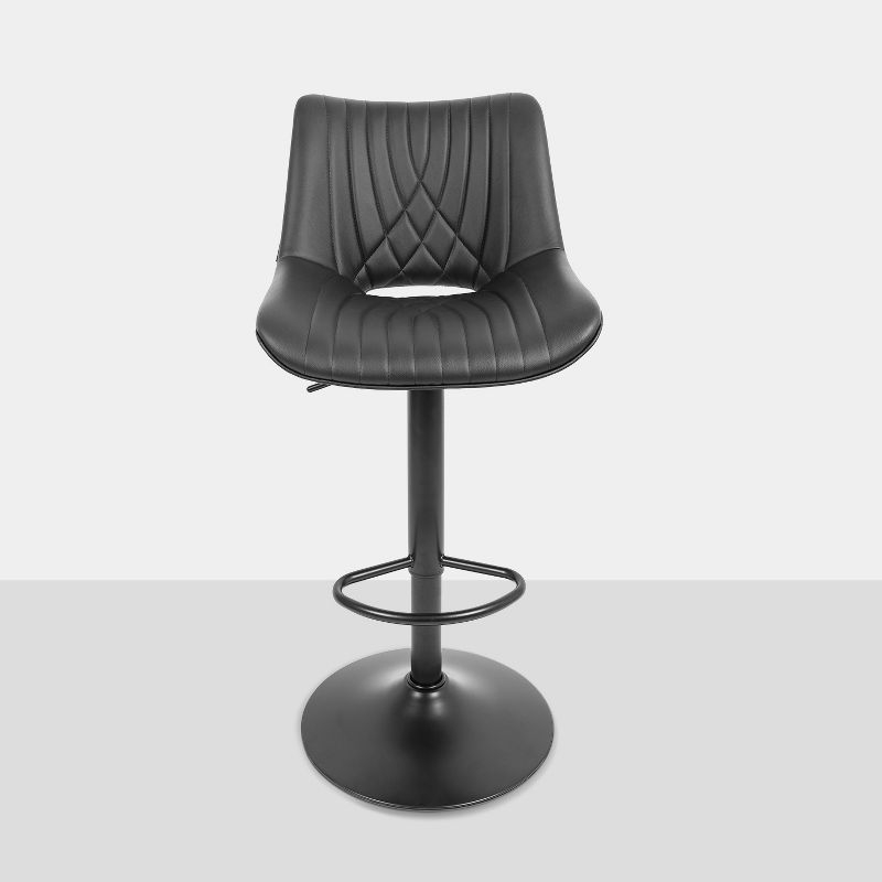 Vatros Adjustable Swivel Counter Stools with Back, Bar Stools Set of 4, Black