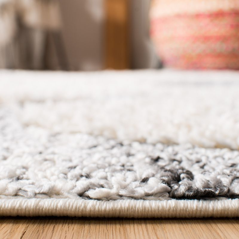 Moroccan Tassel Shag MTS664 Power Loomed Indoor Accent Rug - Grey/Ivory - 4'x4' - Safavieh