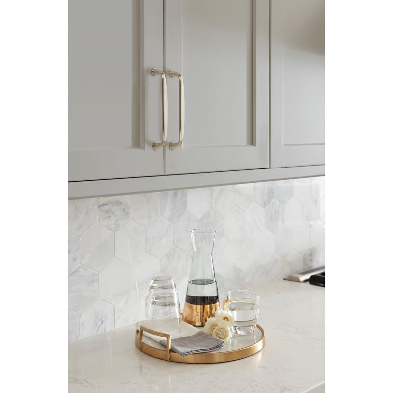 Amerock Kane 6-5/16 inch (160mm) Center-to-Center Satin Nickel Cabinet Pull