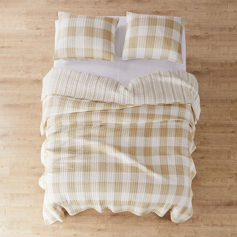 Camden Taupe Quilt Set - One King Quilt and Two King Shams - Levtex Home